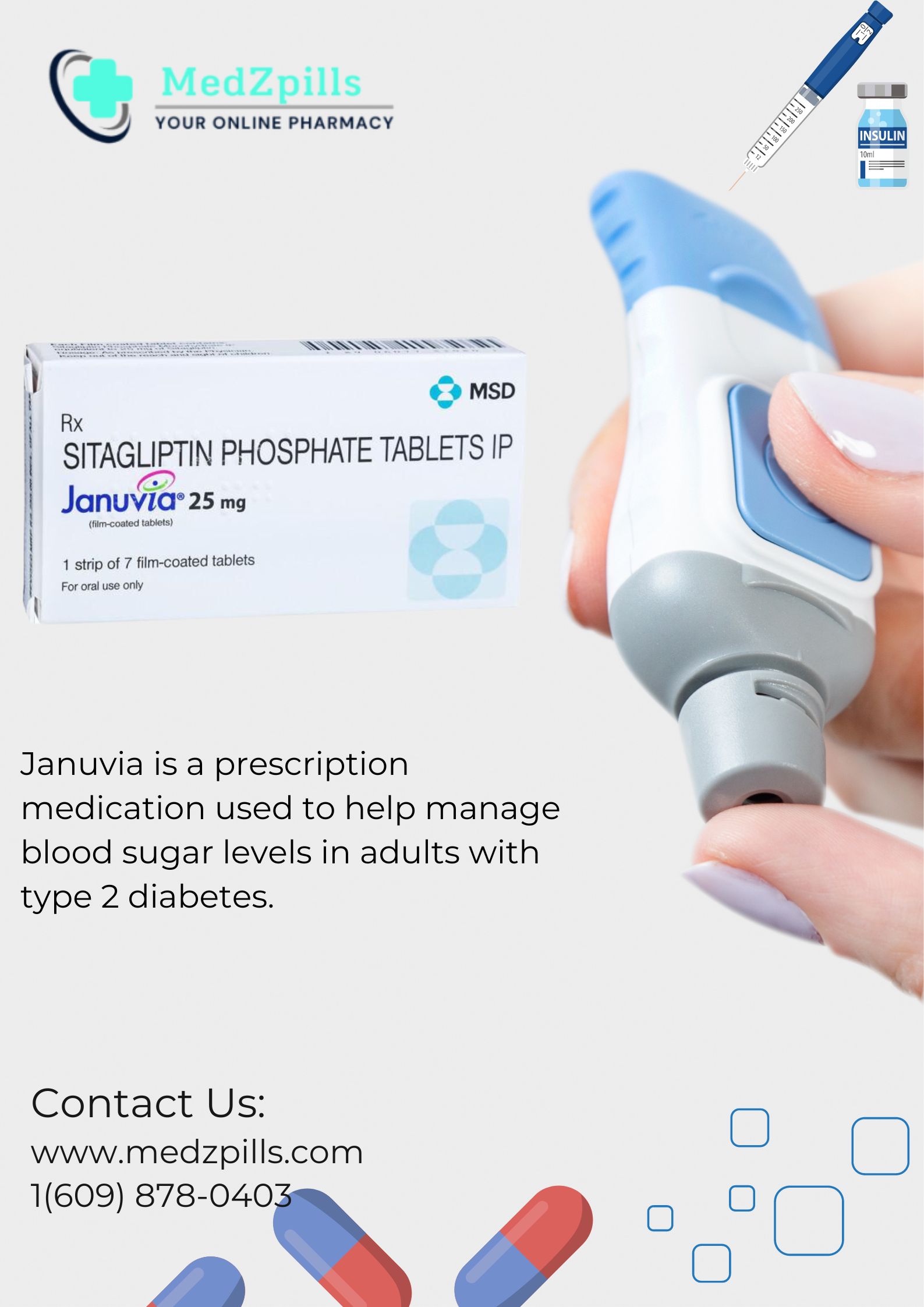 White Simple World Diabetes Day Poster