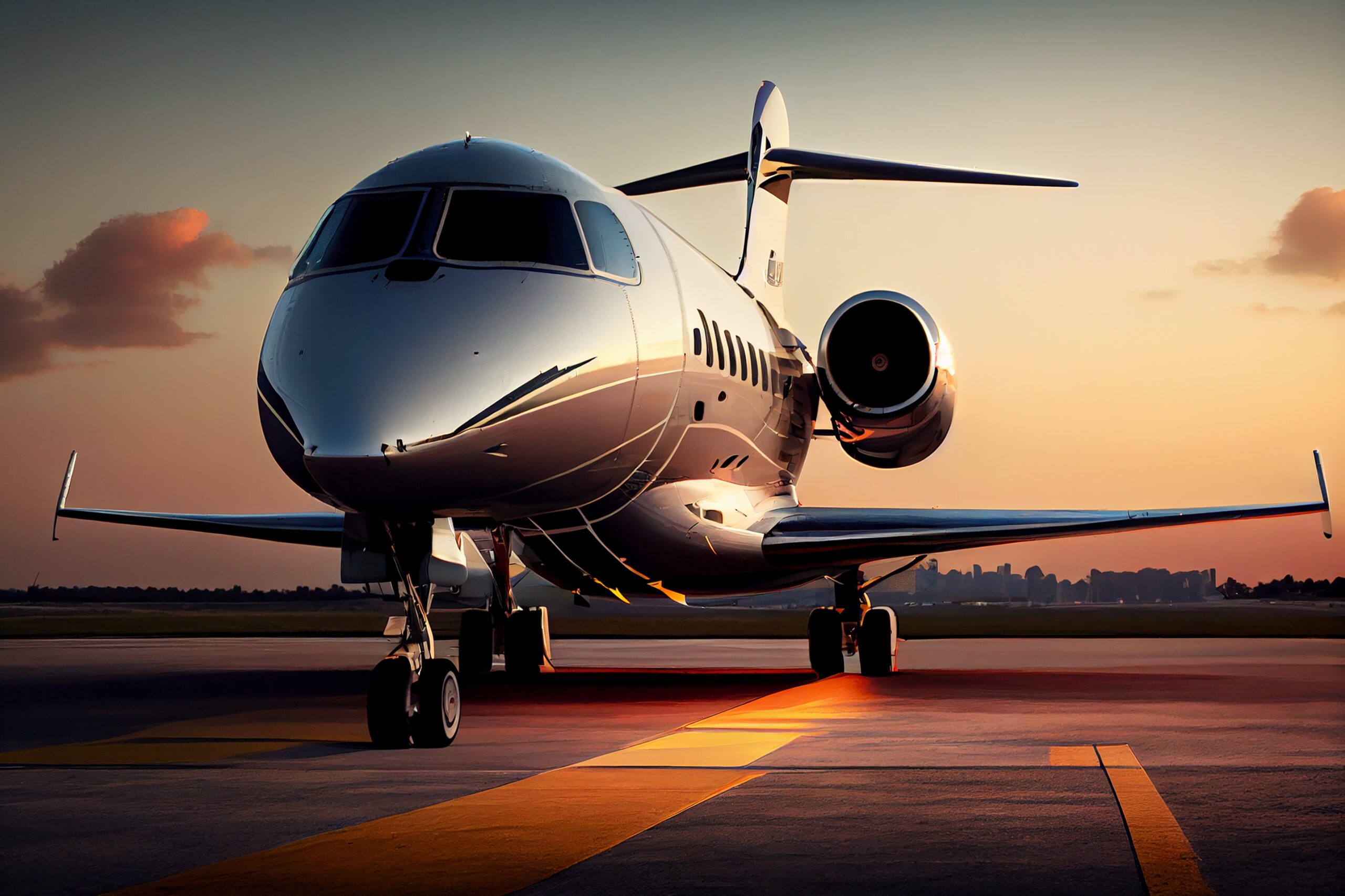 airplane-taking-off-sunset-scene-generative-ai-min