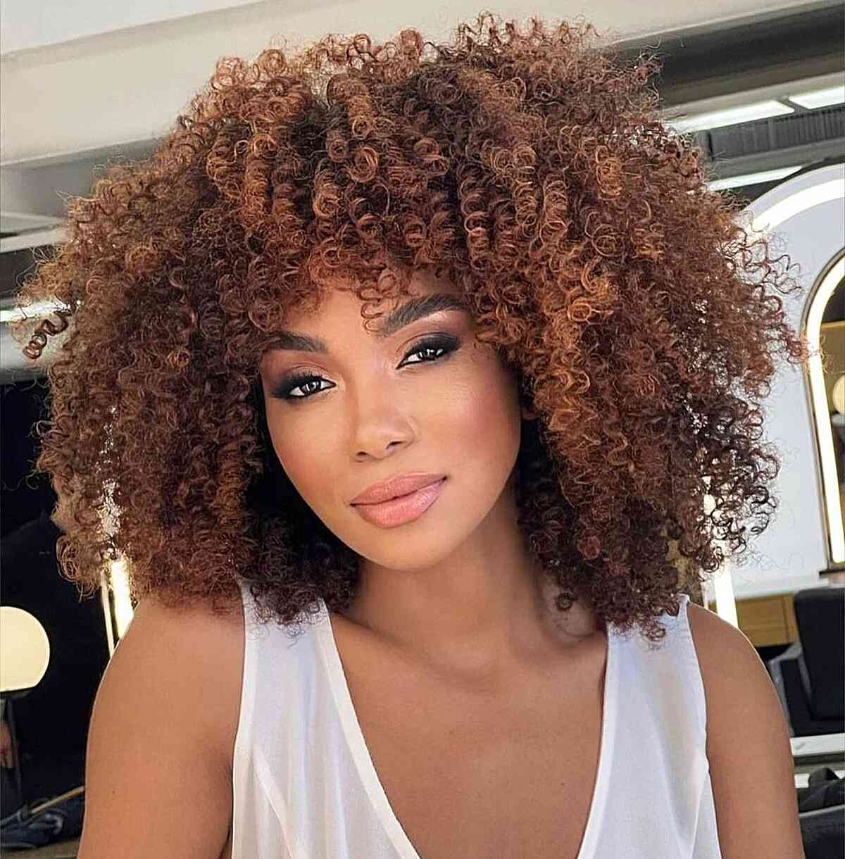 Voluminous Brown Afro Beauty