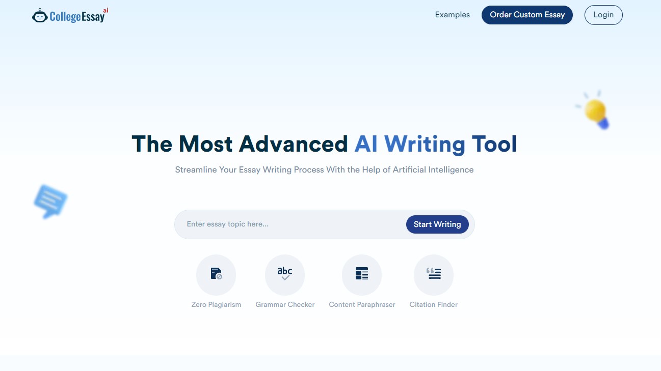 CollegeEssay.org AI Writing Tool