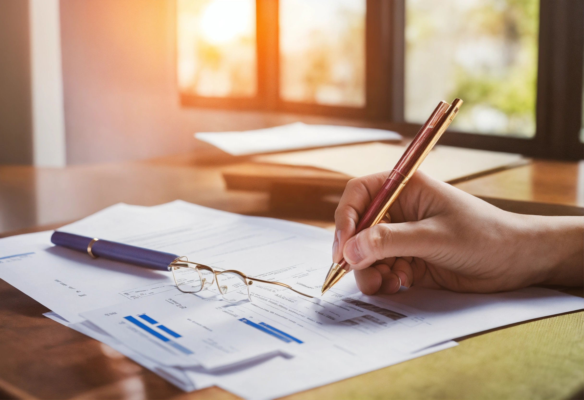 a picture of the escrow papers and buying a contem